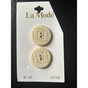 La Mode Yellow Geometric Square Design Buttons 19mm 3/4 Inch 2 Count 33755